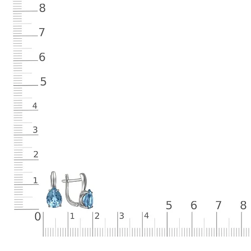 Серьги из белого золота с 2 топазами swiss
