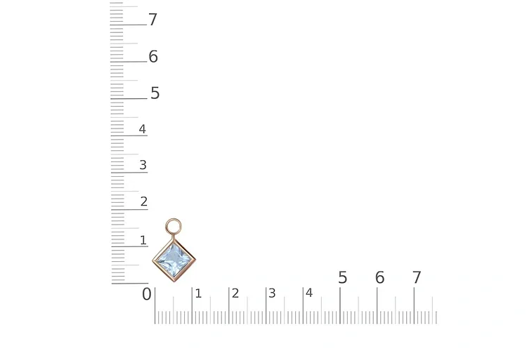 Подвеска ромб из красного золота с топазом sky
