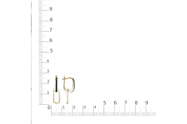Серьги-трансформеры из жёлтого золота с 24 фианитами
