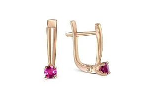 Серьги из красного золота с 2 рубинами