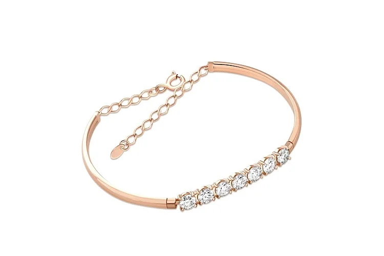 Браслет Дорожка из красного золота с 7 муассанитами