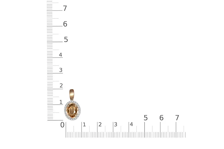 Подвеска из красного золота с султанитом и 26 фианитами