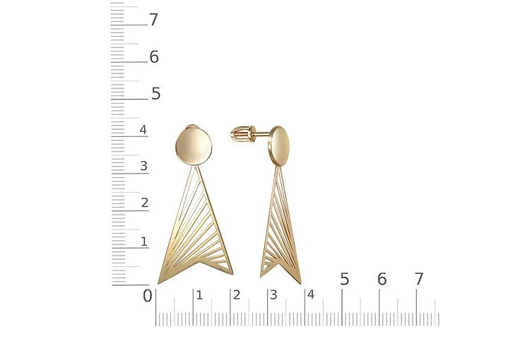 Серьги-пусеты из жёлтого золота без вставок
