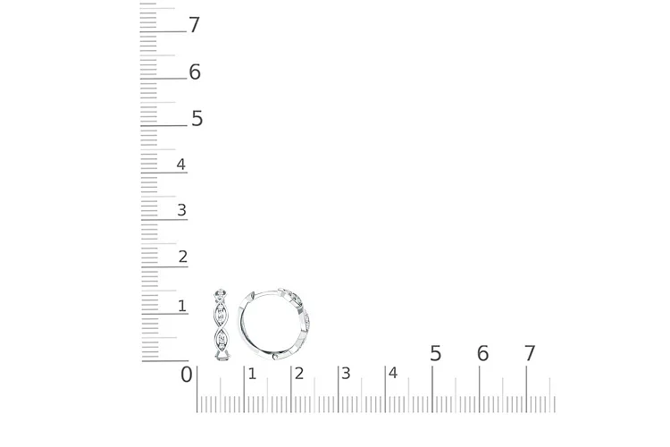 Серьги из белого золота с 18 фианитами