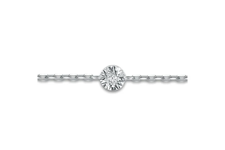 Браслет из белого золота с 3 бриллиантами