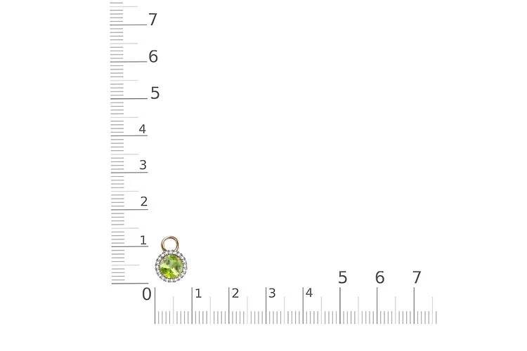 Подвеска серёг-трансформеров из красного золота с хризолитом и 20 фианитами