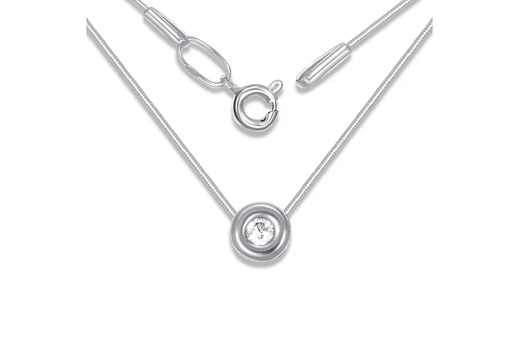 Колье из белого золота с бриллиантом