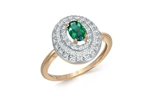 Кольцо из жёлтого золота с изумрудом и 55 бриллиантами