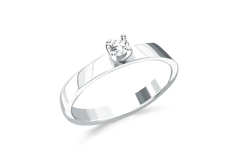 Кольцо из белого золота с бриллиантом