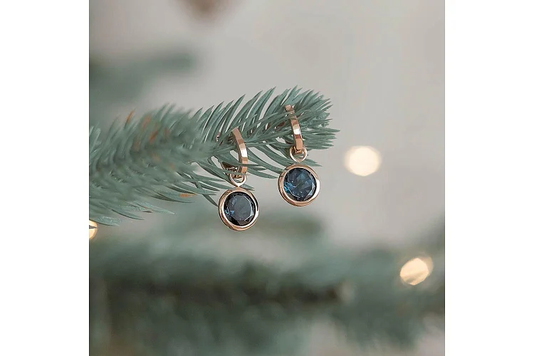 Серьги-трансформеры из красного золота с 2 топазами лондон