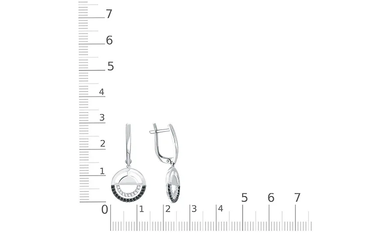 Серьги из белого золота с 50 фианитами