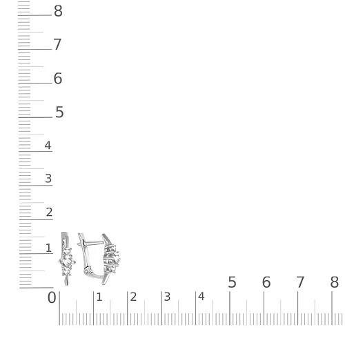 Серьги из белого золота с 6 бриллиантами