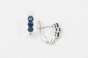 Серьги из белого золота с 6 сапфирами