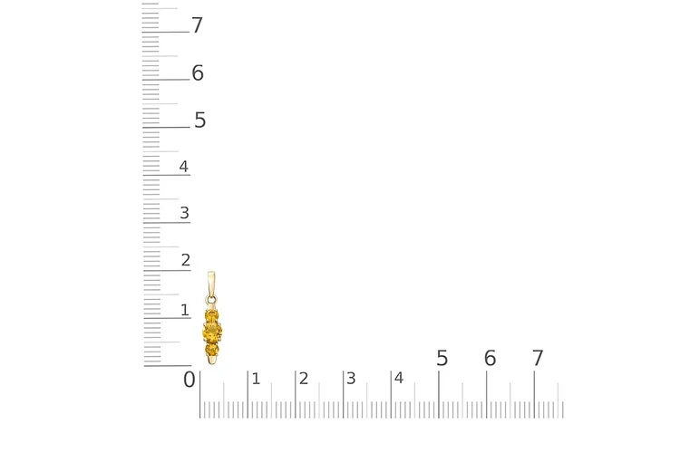 Подвеска из жёлтого золота с 3 цитринами