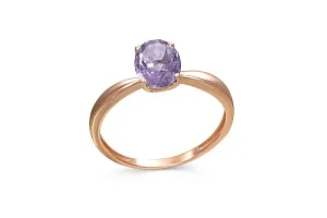 Кольцо из красного золота с аметистом
