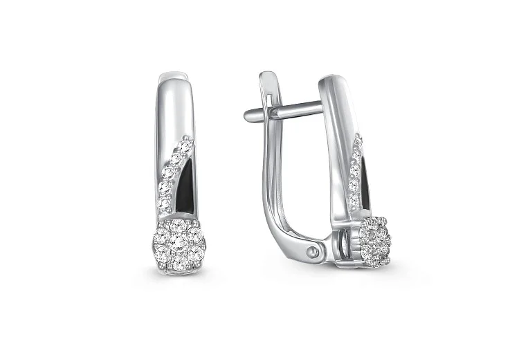 Серьги из белого золота с 24 бриллиантами
