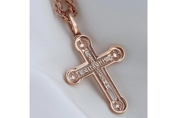 Крест из красного золота без вставок