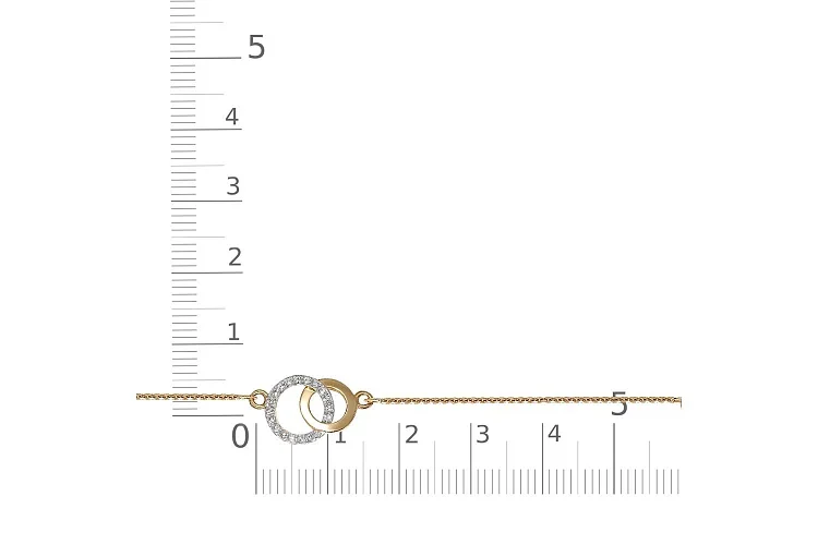 Браслет Круг из жёлтого золота с 20 фианитами