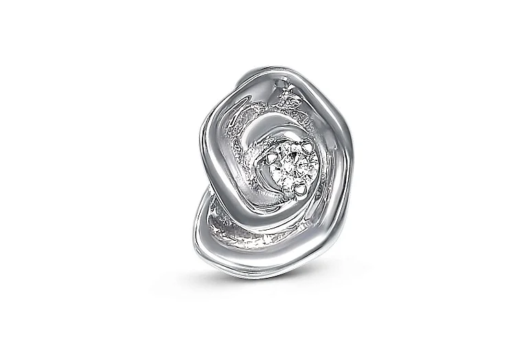 Подвеска Цветок из белого золота с фианитом