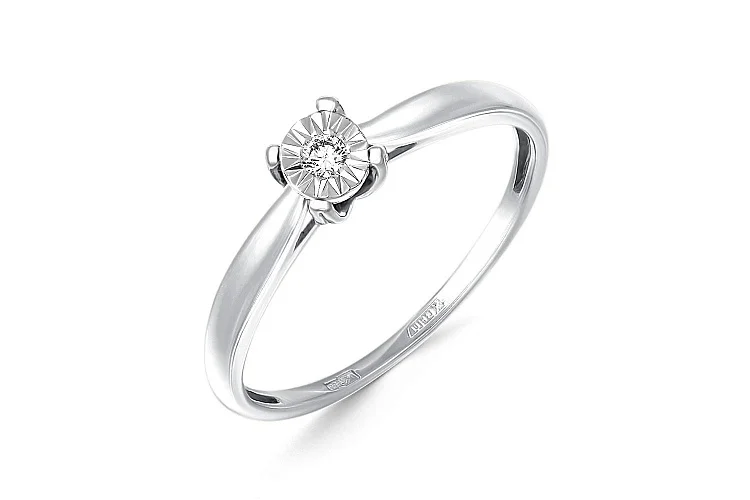 Кольцо из белого золота с бриллиантом
