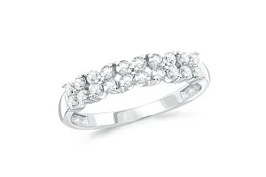 Кольцо Дорожка из белого золота с 20 муассанитами
