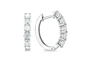 Серьги Дорожки из белого золота с 10 бриллиантами