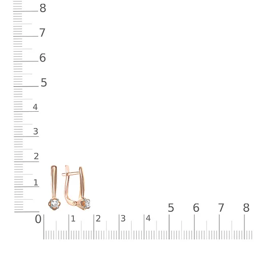 Серьги из красного золота с 2 бриллиантами