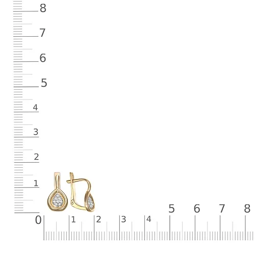 Серьги из жёлтого золота с 16 бриллиантами