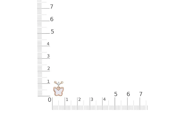 Колье Бабочка из красного золота с перламутром и фианитом