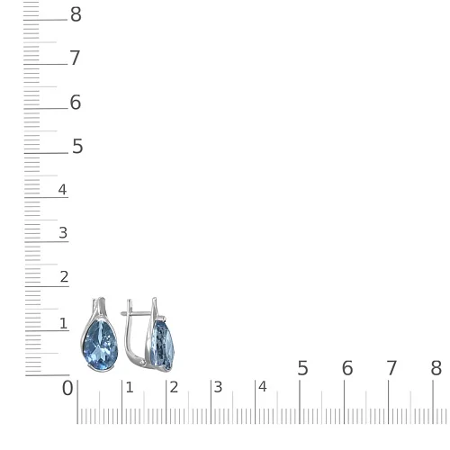 Серьги из белого золота с 2 топазами лондон
