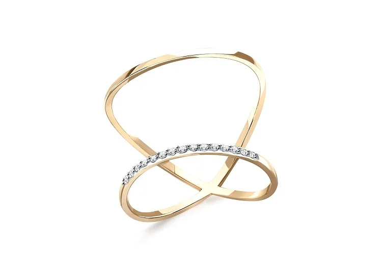 Кольцо из жёлтого золота с 15 бриллиантами