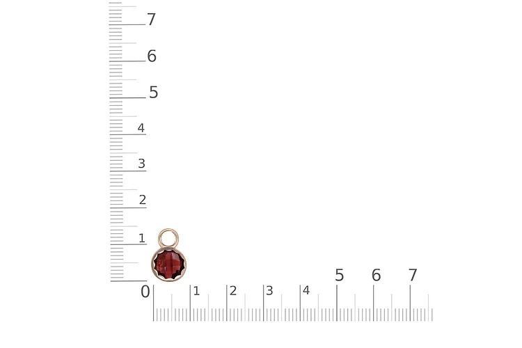 Подвеска серёг-трансформеров из красного золота с гранатом