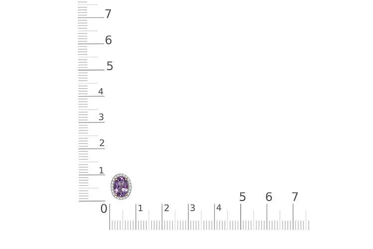 Подвеска из красного золота с аметистом и 22 фианитами