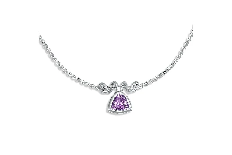 Колье из белого золота с аметистом
