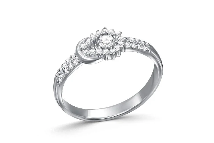 Кольцо из белого золота с 36 бриллиантами