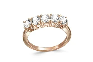 Кольцо Дорожка из красного золота с 5 фианитами