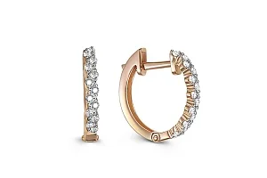 Серьги Дорожки из красного золота с 26 фианитами