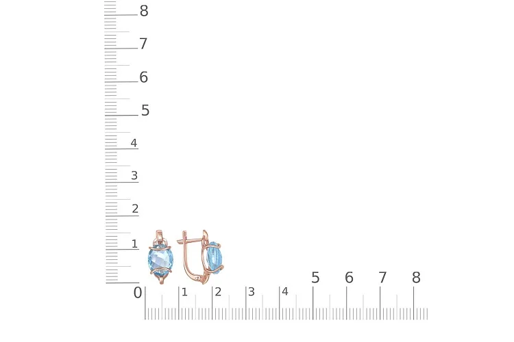 Серьги из красного золота с 2 топазами sky
