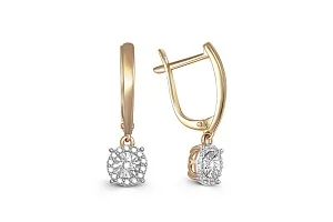 Серьги из жёлтого золота с 30 бриллиантами