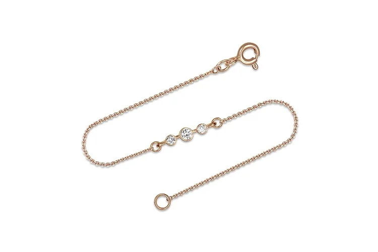 Браслет из красного золота с 3 бриллиантами