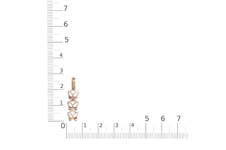 Подвеска Бабочка из красного золота без вставок