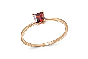 Кольцо из красного золота с фианитом