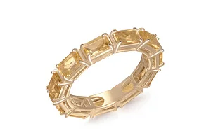 Кольцо Дорожка из жёлтого золота с 10 цитринами