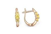 Серьги из красного золота с 6 фианитами