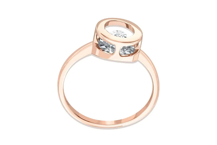 Кольцо из красного золота с бриллиантом