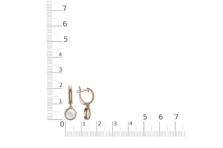 Детские серьги из красного золота с перламутром