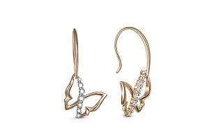 Серьги Бабочки из красного золота с 14 фианитами