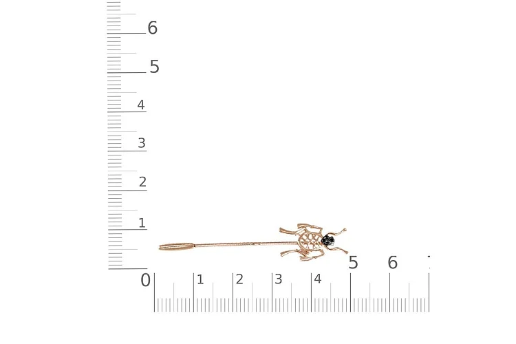 Брошь Жук из красного золота с 4 фианитами