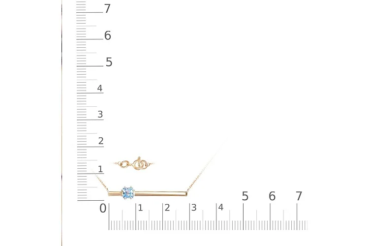 Колье из красного золота с топазом swiss