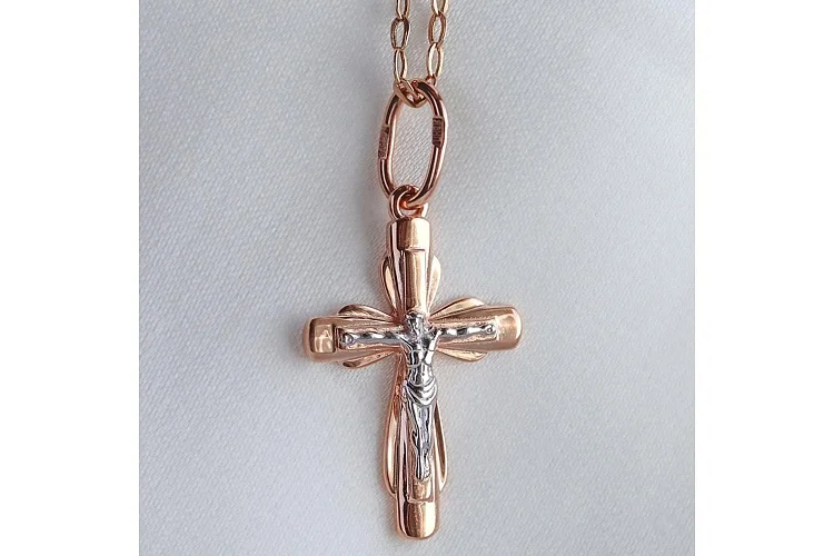 Крест из красного золота без вставок